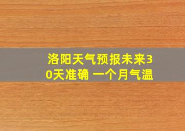 洛阳天气预报未来30天准确 一个月气温